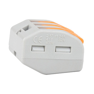 Клемма строительно-монтажная OptiKit СМК 222-413 с рычагом 3 отверстия 0,2-2,5(4,0)мм2