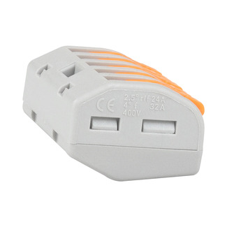 Клемма строительно-монтажная OptiKit СМК 222-415 с рычагом 5 отверстий 0,2-2,5(4,0)мм2