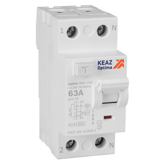 ВДТ без защиты от сверхтоков OptiDin DM63-2463-AC-4,5-УХЛ4 (2P, 63, 300mA) - КЭАЗ