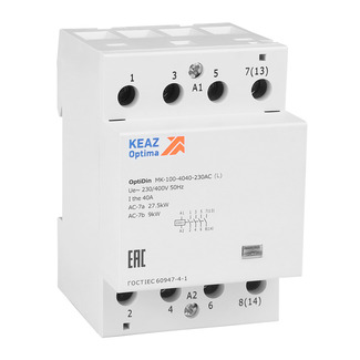 Контактор модульный OptiDin MK-100-4040-230AC (L) - КЭАЗ