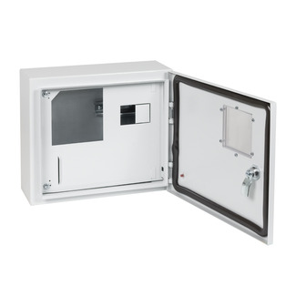 Корпус металлический ЩУРн-ПРО-1-МП/4-292х353х137-IP66-УХЛ1 (с окном учета,1ф счетчик на МП, 4 модуля, ПРО)-КЭАЗ - КЭАЗ