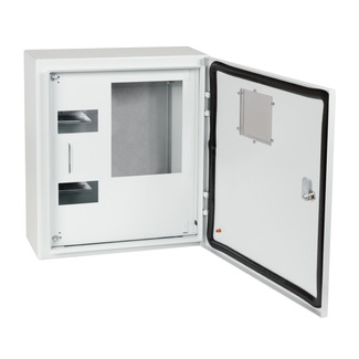 Корпус металлический ЩУРн-ПРО-3-МП/8-415х370х147-IP66-УХЛ1 (с окном учета, 3ф счетчик на МП, 8 модулей, ПРО)-КЭАЗ - КЭАЗ