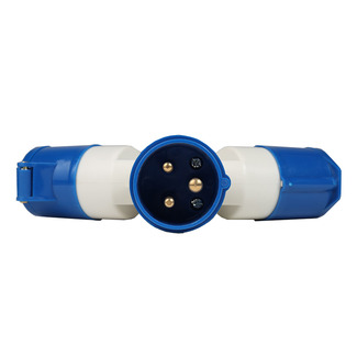 Адаптер силовой трехлучевой 1013-16А-6h-220AC-2P+PE-IP44