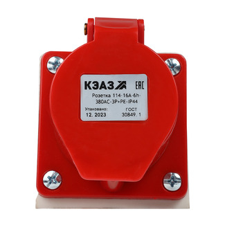 Розетка для монтажа на поверхность 114-16А-6h-380AC-3P+PE-IP44 - КЭАЗ