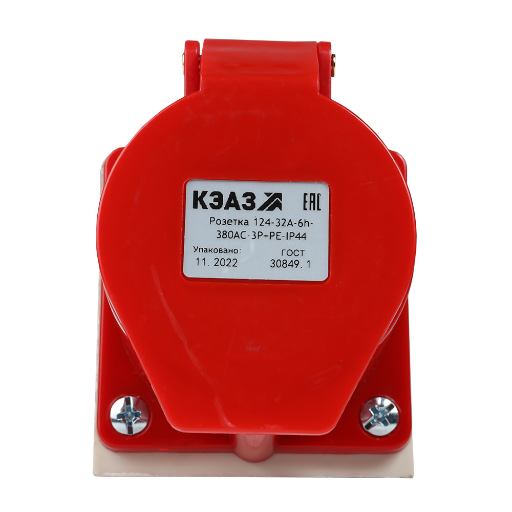 Розетка для монтажа на поверхность 124-32А-6h-380AC-3P+PE-IP44