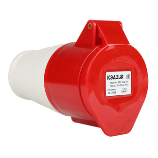 Розетка кабельная 225-32А-6h-380AC-3P+PE+N-IP44 - КЭАЗ