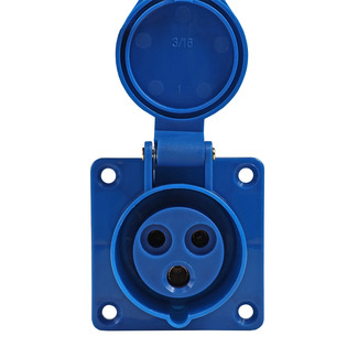 Розетка фланцевая 313-16А-6h-220AC-2P+PE-IP44