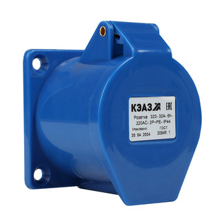 Розетка фланцевая 323-32А-6h-220AC-2P+PE-IP44