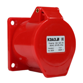 Розетка фланцевая 324-32А-6h-380AC-3P+PE-IP44