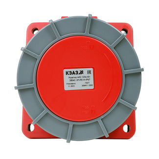 Розетка фланцевая наклонная 445-125А-6h-380AC-3P+PE+N-IP67 - КЭАЗ