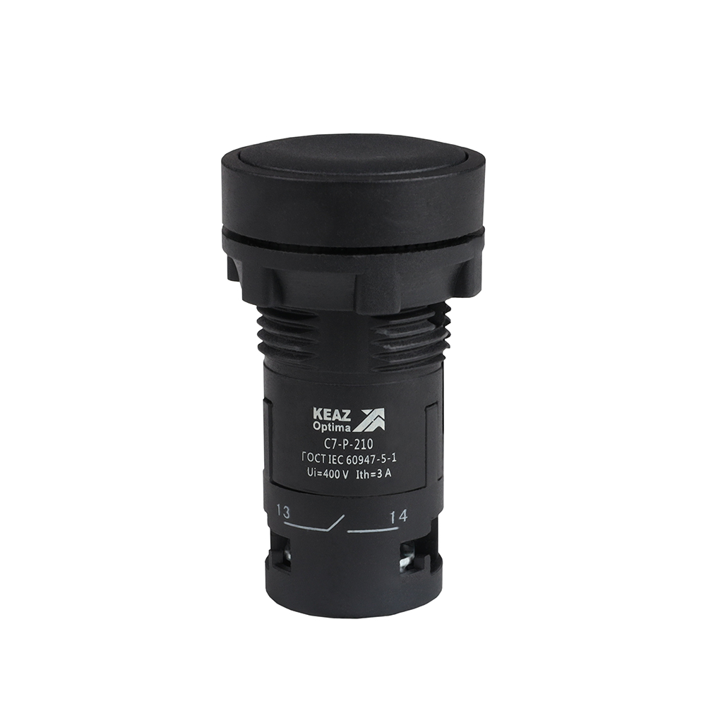 Кнопка OptiSignal Compact D22 C7-P-210 черная 1НО XB7NA21