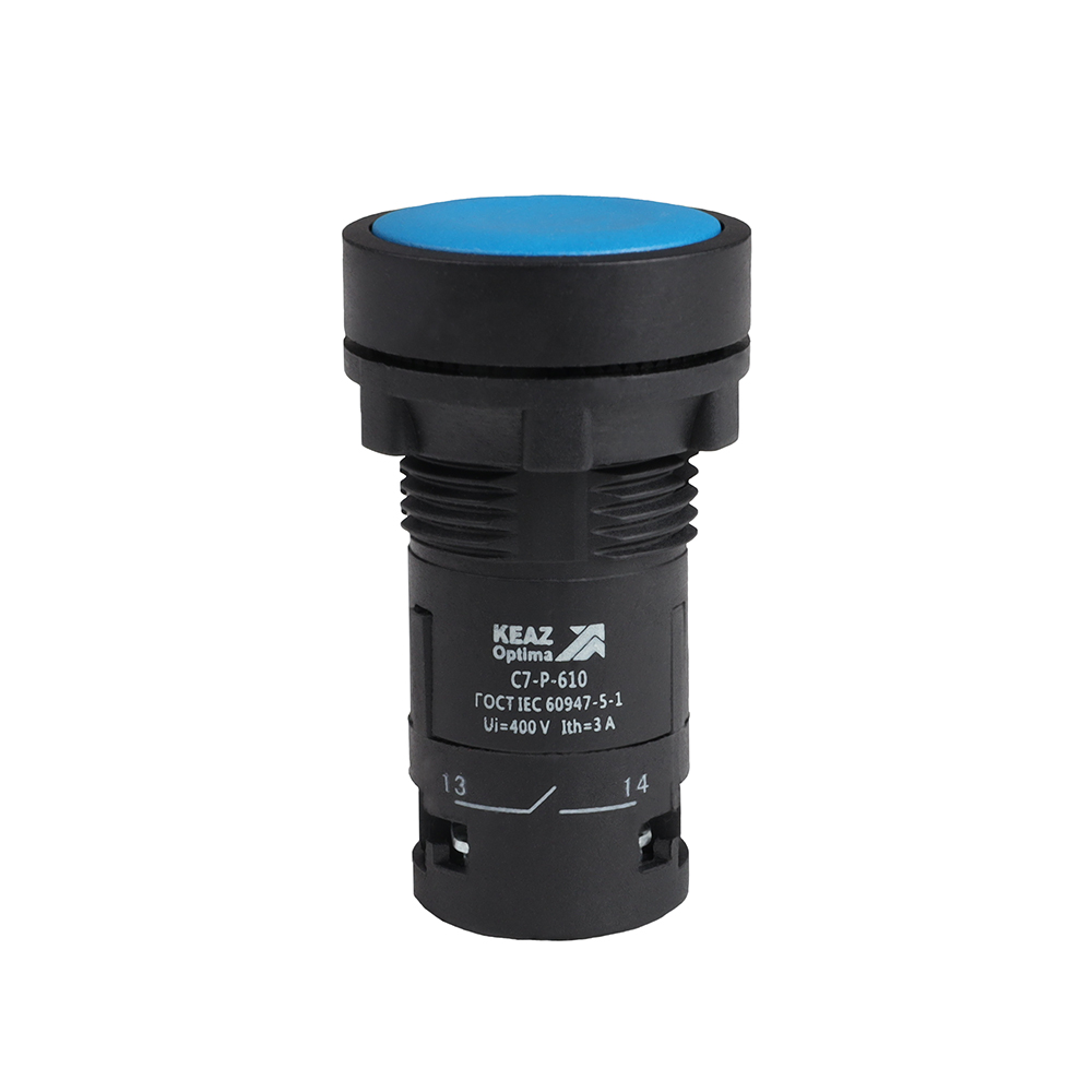 Кнопка OptiSignal Compact D22 C7-P-601 синяя 1НЗ XB7NA62