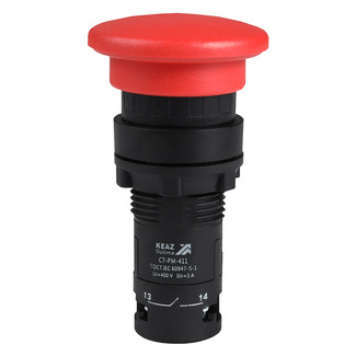 Кнопка грибовидная OptiSignal Compact D22 C7-PM-411 красная 1НО+1НЗ  - КЭАЗ
