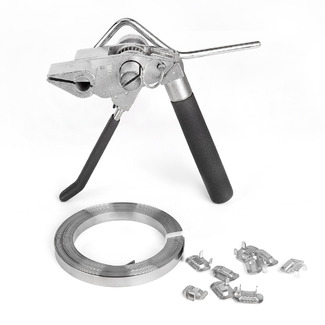 Инструмент для натяжения и резки стальной ленты с храповым механизмом и переставной ручкой, SHTOK. 23610